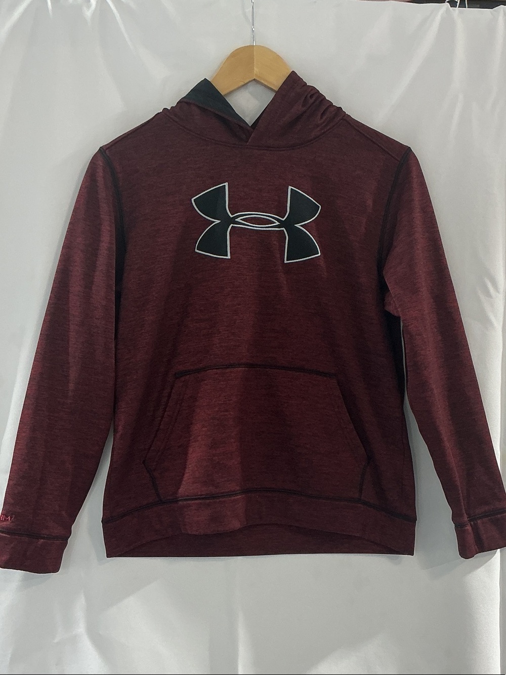Under Armour Maroon Hoodie with Black Logo - Kids